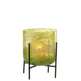 J-LINE WINDLICHT OP STANDAARD – GLAS/IJZER MARMER GROEN LARGE