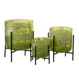 J-LINE WINDLICHT OP STANDAARD – GLAS/IJZER MARMER GROEN LARGE