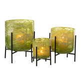 J-LINE WINDLICHT OP STANDAARD – GLAS/IJZER MARMER GROEN LARGE