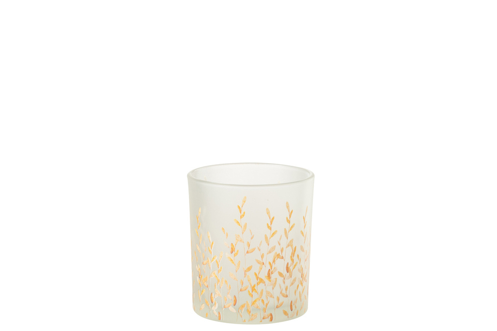 J-LINE TEALIGHT HOLDER SALLY GLASS ORANGE/TRANSPARENT SMALL
