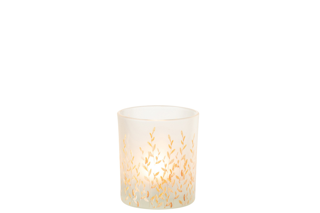 J-LINE TEALIGHT HOLDER SALLY GLASS ORANGE/TRANSPARENT SMALL