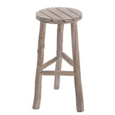 J-LINE KRUK ROND HOUT WHITE WASH M