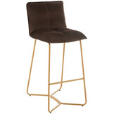 J-Line Barchair Pierre Metal/Textile Dark Brown