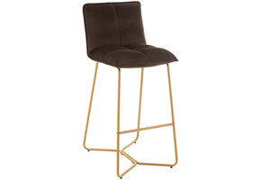 J-Line Barchair Pierre Metal/Textile Dark Brown