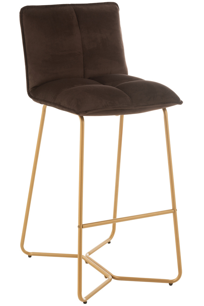 J-Line Barchair Pierre Metal/Textile Dark Brown
