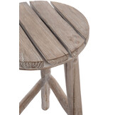 J-LINE KRUK ROND HOUT WHITE WASH M