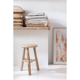 J-LINE KRUK ROND HOUT WHITE WASH M