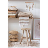 J-LINE KRUK ROND HOUT WHITE WASH M