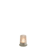 J-LINE TEALIGHT HOLDER SUGAR GLASS WHITE SMALL