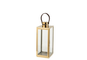 J-LINE LANTAARN SQUARE – METAAL/GLAS GOUD