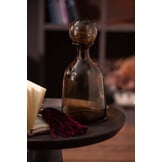 J-LINE DECORATIEVE FLES MET STOP LAAG GLAS BRUIN SMALL