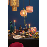 J-LINE DECORATIEVE FLES MET STOP LAAG GLAS BRUIN SMALL