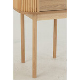 J-LINE ROND NACHTKASTJE MDF/GRANENHOUT NATUREL