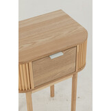 J-LINE ROND NACHTKASTJE MDF/GRANENHOUT NATUREL