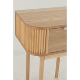 J-LINE ROND NACHTKASTJE MDF/GRANENHOUT NATUREL