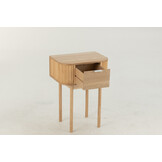 J-LINE ROND NACHTKASTJE MDF/GRANENHOUT NATUREL