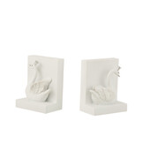 J-LINE BOEKSTEUN POLY WIT/ZILVER – SET VAN 2