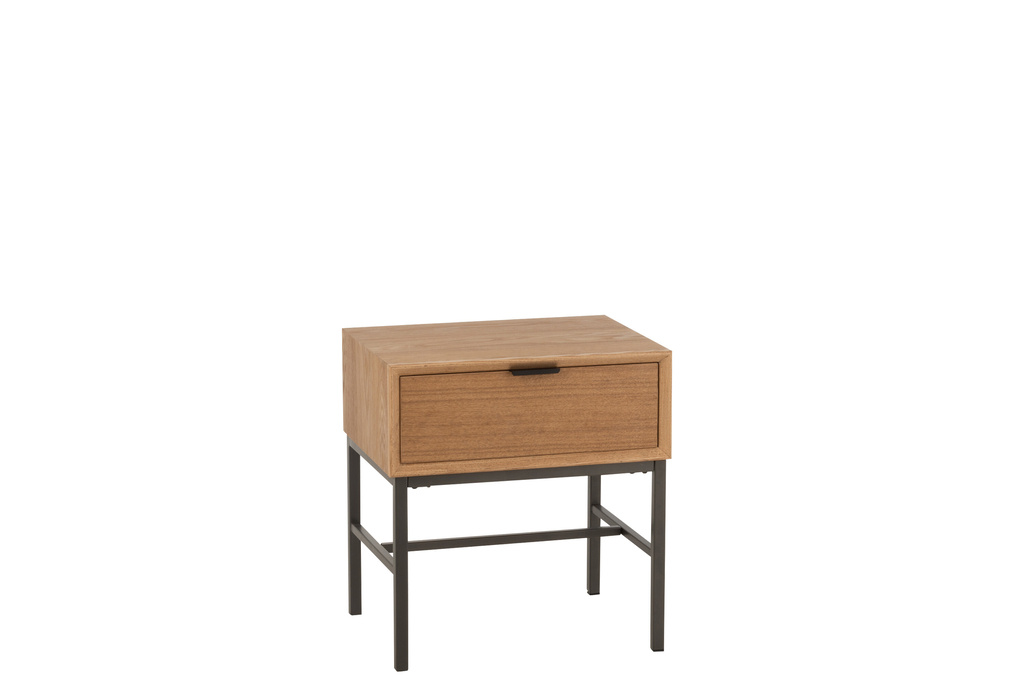 J-LINE SIDETABLE ON BASE – HOUT/METAAL NATUUR