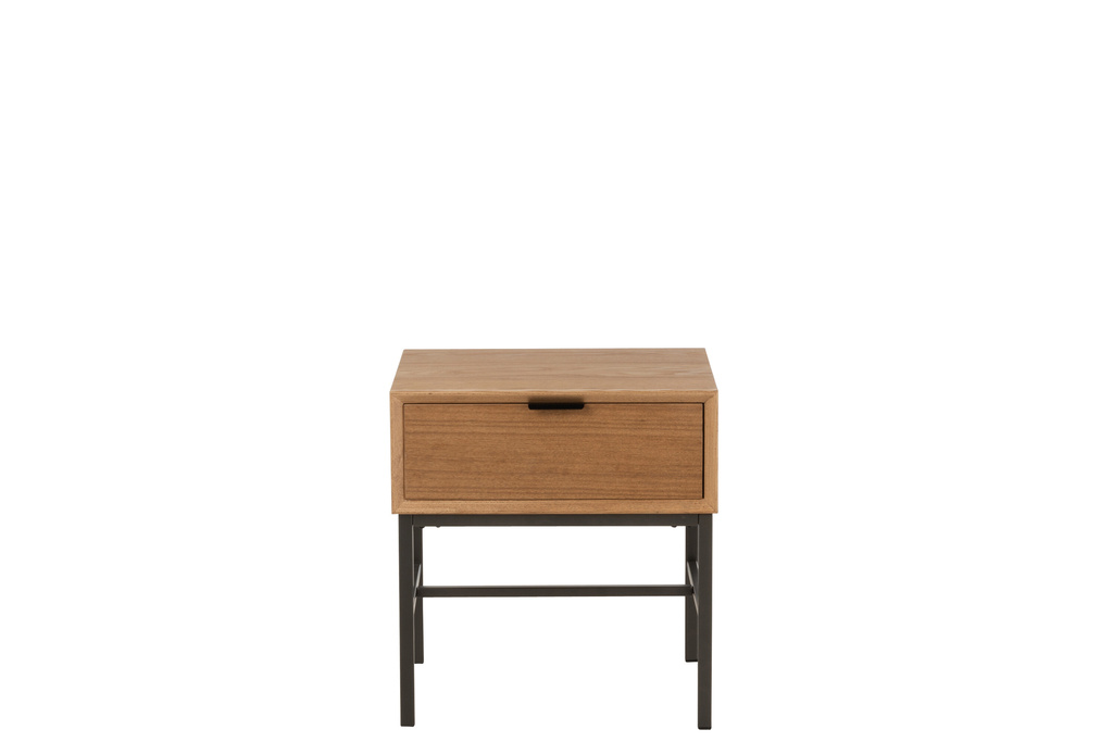 J-LINE SIDETABLE ON BASE – HOUT/METAAL NATUUR
