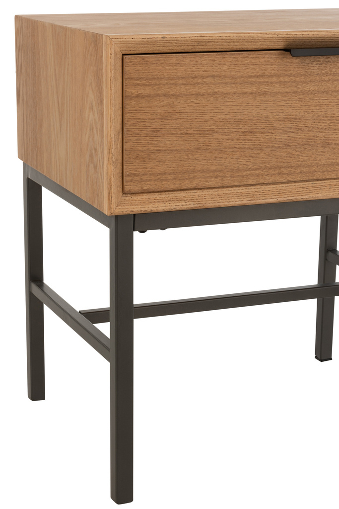 J-LINE SIDETABLE ON BASE – HOUT/METAAL NATUUR