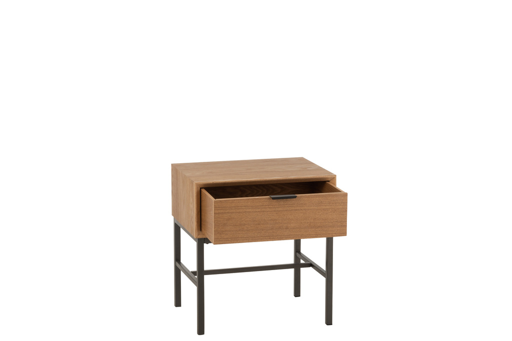 J-LINE SIDETABLE ON BASE – HOUT/METAAL NATUUR