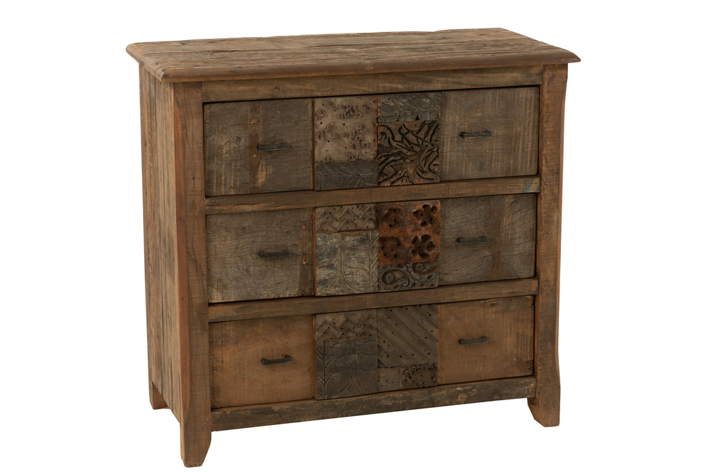 J-LINE KAST VINTAGE – GERECYCLED HOUT BRUIN