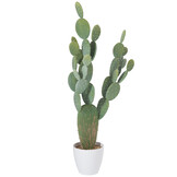 J-LINE CACTUS + POT PLASTIC GROEN/WIT XL
