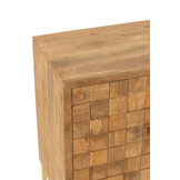 J-LINE KAST OP VOET NINO METAAL/MANGOHOUT NATUUR/GOUD