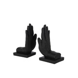 J-LINE BOEKSTEUN HANDEN POLY ZWART – SET VAN 2