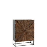 J-LINE KAST SHANIL 2-DEURS HOUT/IJZER NATUREL/GRIJS