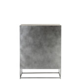 J-LINE KAST SHANIL 2-DEURS HOUT/IJZER NATUREL/GRIJS