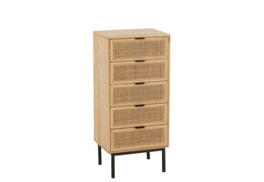 J-LINE KAST 5 LADEN MDF/METAAL NATUUR/ZWART