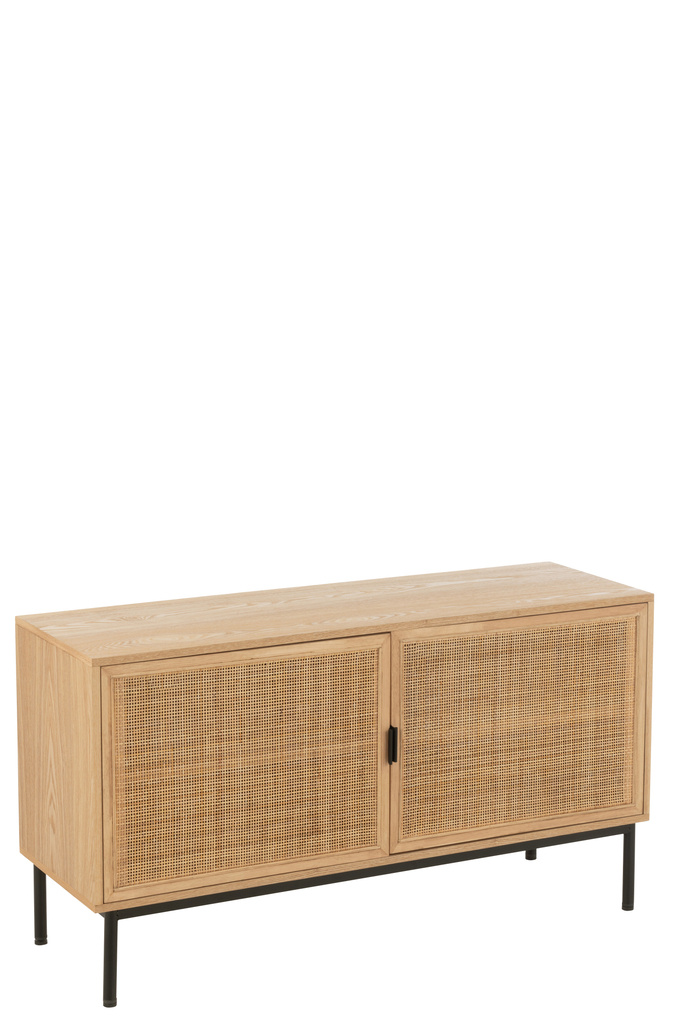 J-LINE KAST SQUARE MDF/METAAL NATUUR/ZWART LARGE