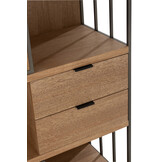 J-LINE KAST MET VERSCHILLENDE COMPARTIMENTEN HOUT/METAAL NATURAL