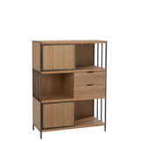 J-LINE KAST MET VERSCHILLENDE COMPARTIMENTEN HOUT/METAAL NATURAL