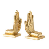 J-LINE BOEKSTEUN HANDEN POLY GOUD – SET VAN 2Hands Poly Gold