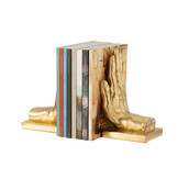 J-LINE BOEKSTEUN HANDEN POLY GOUD – SET VAN 2Hands Poly Gold