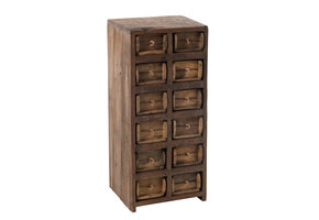 J-LINE KAST 12 LADEN ROUGH GERECYCLEERD HOUT BRUIN