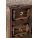 J-LINE KAST 12 LADEN ROUGH GERECYCLEERD HOUT BRUIN