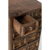 J-LINE KAST 12 LADEN ROUGH GERECYCLEERD HOUT BRUIN