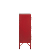 J-LINE CUPBOARD 9 DRAWER METAL RED