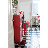 J-LINE CUPBOARD 9 DRAWER METAL RED