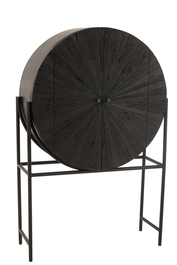 J-LINE BARKAST SHANIL GERECYCLEERD HOUT/MDF ZWART