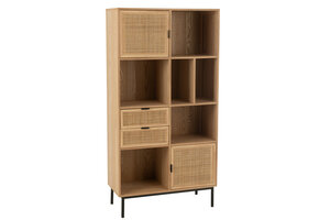 J-LINE KAST COMPARTMENTS MDF/METAAL NATUUR/ZWART