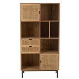 J-LINE KAST COMPARTMENTS MDF/METAAL NATUUR/ZWART