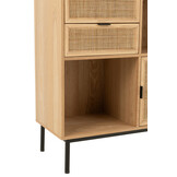 J-LINE KAST COMPARTMENTS MDF/METAAL NATUUR/ZWART