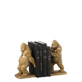 J-LINE BOEKSTEUN GORILLA RESIN GOUD – SET VAN 2