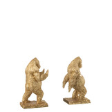J-LINE BOEKSTEUN GORILLA RESIN GOUD – SET VAN 2