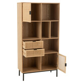 J-LINE KAST COMPARTMENTS MDF/METAAL NATUUR/ZWART