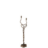 J-LINE KANDELAAR HOUDERIN IJZER ZWART/GOUD